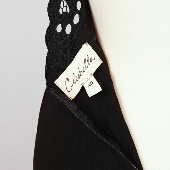 Cleobella Embroidered Lace Halter Midi Maxi Dress Tulip Hem Black - Size XS - Picture 5 of 6